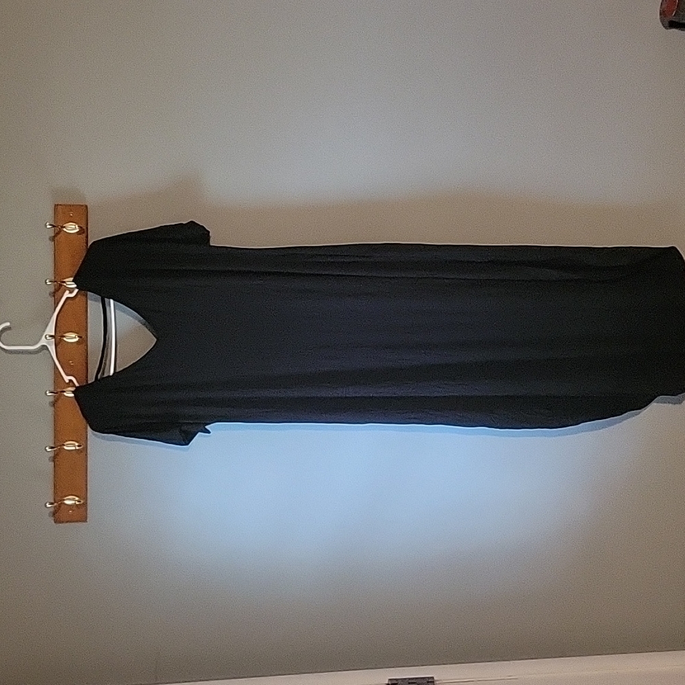 NWT-GRECERELLE Women's Casual Loose Pocket Long Dress Short Sleeve Split